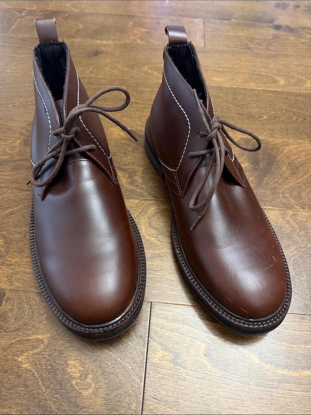 Saks Fifth Avenue Men's Brown Leather Lace-Up Chukka Boots